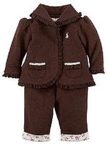 Thumbnail for your product : Ralph Lauren NEW Baby Girl FLEECE 2 pc Outfit Hoodie Brown Pink White 3 or 6 mo.