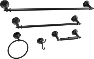 Kingston Brass Naples 18-Inch and 24-Inch Towel Bar Bathroom Accessory Set in Black