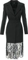 Thumbnail for your product : Bluzat Women's Black Blazer Dress With Lace Hem