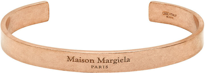 正規 □Maison Margiela□Logo two-tone bracelet カフブレスレット 