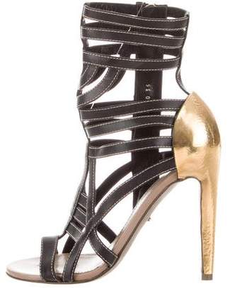 Sergio Rossi Leather Caged Sandals