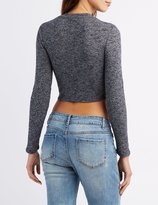 Thumbnail for your product : Charlotte Russe Ribbed Mock Neck Crop Top
