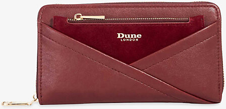 Dune Womens Burgundy Synthetic Kelbey Faux-Leather Wallet 1 Size