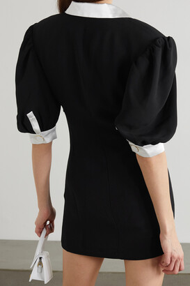ROWEN ROSE Satin-trimmed Crepe Mini Dress - Black