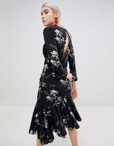 Thumbnail for your product : boohoo Open Back Asymmetric Hem Midi Dress