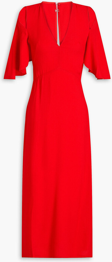 Victoria Beckham Cold-shoulder crepe midi dress