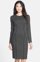 Thumbnail for your product : Donna Morgan Piped Herringbone Sheath Dress