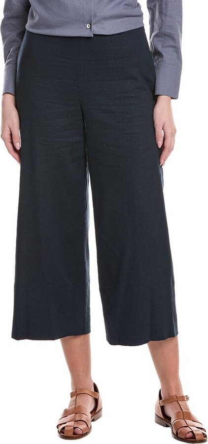 Vince Crop Wide Linen-Blend Pant