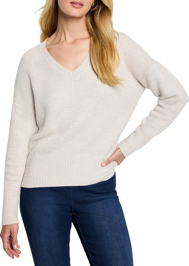 Nic+Zoe Tuck Stitch V-Neck Sweater