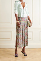 Thumbnail for your product : Rixo Georgia Pleated Floral-print Cotton And Silk-blend Midi Skirt