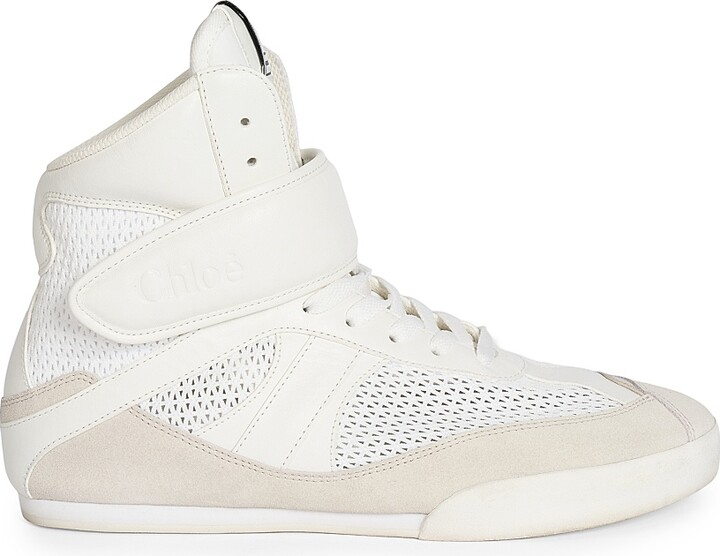 Women's Chloé Kick High-Top Sneakers - Cloudy Cream - Size 5