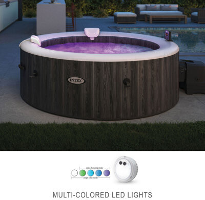 Intex Purespa Plus Inflatable 85 x 28 In Spa and Multi-Colored Led Light