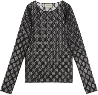 Gucci GG embroidered tulle T-shirt Gucci GG embroidered tulle T-shirt