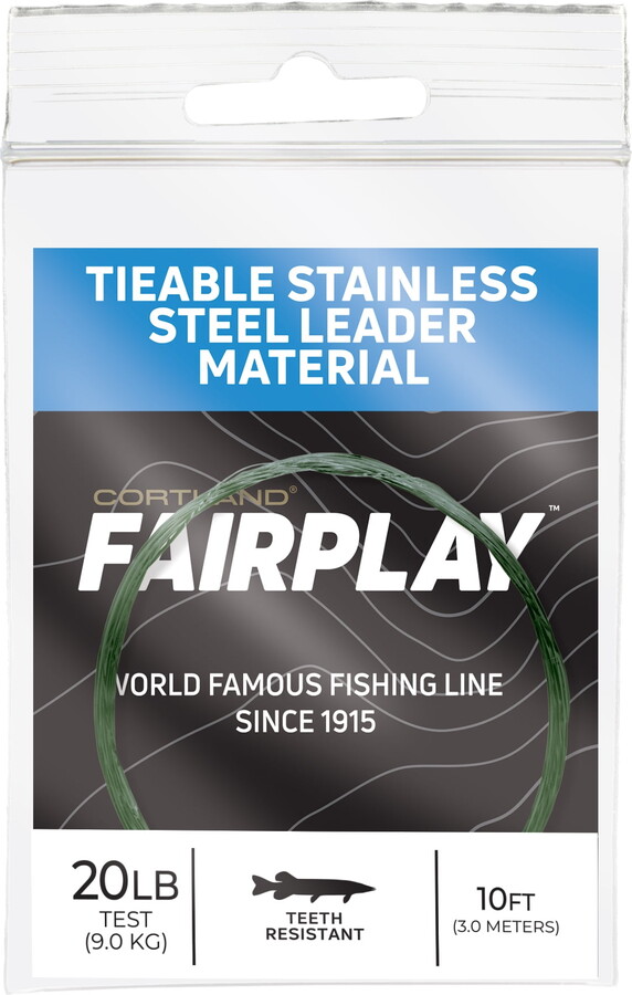 Cortland Fairplay Stainless Steel Tieable 20-Pound Test, 10 Foot Leader, 605824