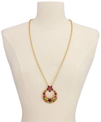 Kate Spade 12k Gold-Plated Crystal Flower Pendant Necklace