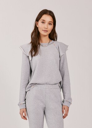 ruffle shoulder sweatshirt