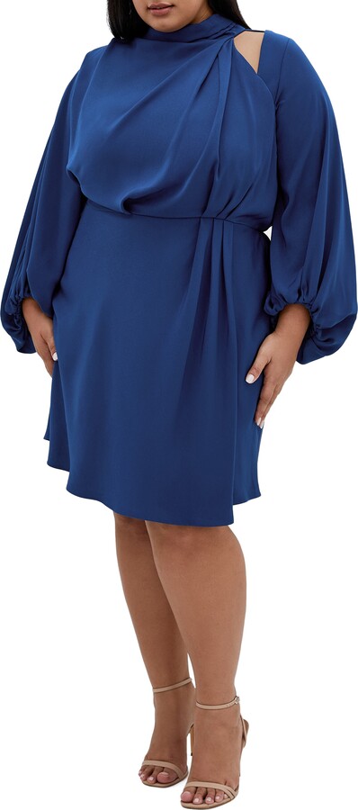 City Chic Jaylee Shoulder Cutout Long Sleeve Dress