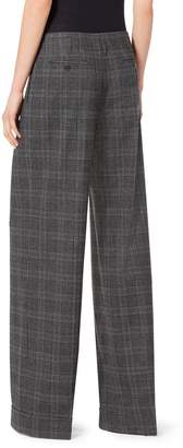 Michael Kors Collection Glendplaid Stretch-Flannel Wide-Leg Pants