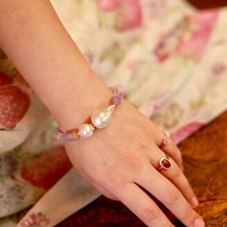 Farra - Amethyst & Baroque Pearl Bracelet