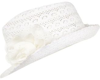 River Island Girls white broaderie Anglais daisy hat