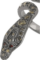 Thumbnail for your product : Ileana Makri Snake 18-karat blackened white gold, ruby and diamond ring