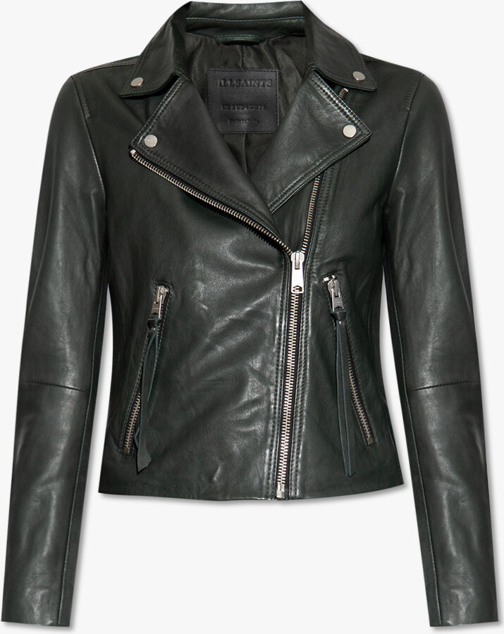 Dark Green Leather Jacket | ShopStyle
