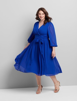 lane bryant blue velvet dress