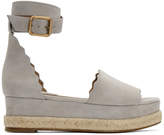 Thumbnail for your product : Chloé Grey Suede Lauren Espadrille Sandals