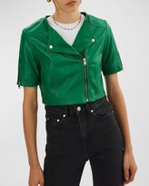 Thumbnail for your product : LAMARQUE Kirsi 21 Short-Sleeve Cropped Leather Jacket
