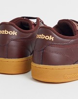 Thumbnail for your product : Reebok club c 85 mu trainers in burgundy