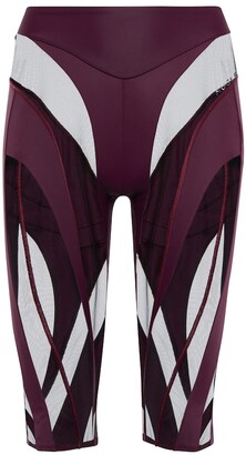 Thierry Mugler Mesh-paneled biker shorts
