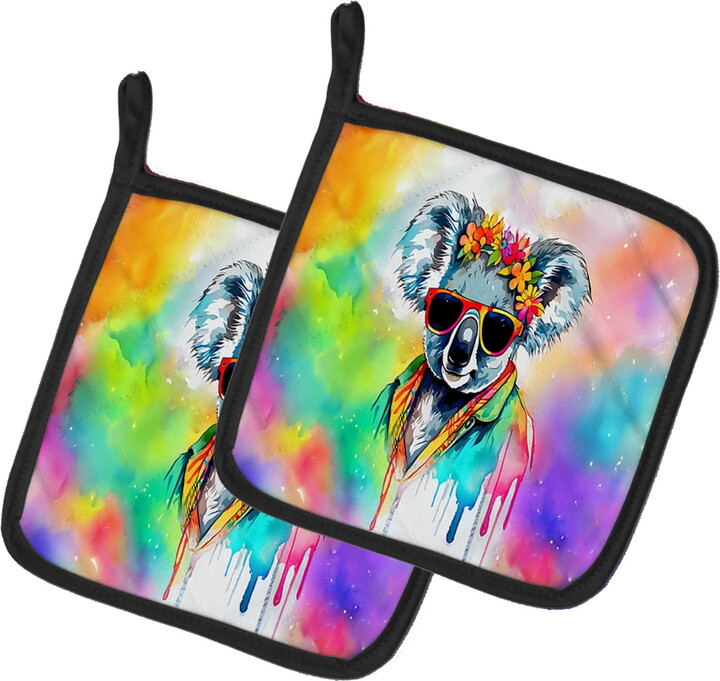 Carolines Treasures DAC4000PTHD 7.5 x 7.5 in. Unisex Hippie Animal Koala Pair of Pot Holders