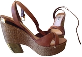 Thumbnail for your product : Miu Miu Brown Leather Mules & Clogs