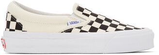 Vans Black & Off-White Checkerboard OG Classic Slip-On LX Sneakers