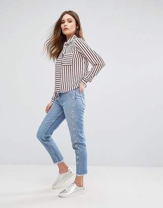 New Look Eyelet Side Mom Jeans