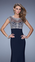 Thumbnail for your product : La Femme 20537 Sheer Beaded Long Gown