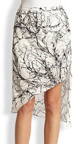 Thumbnail for your product : Haute Hippie Silk Abstract-Print Asymmetrical Skirt