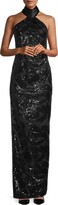 Thumbnail for your product : Katie May Sidrit Sequined Halter Gown