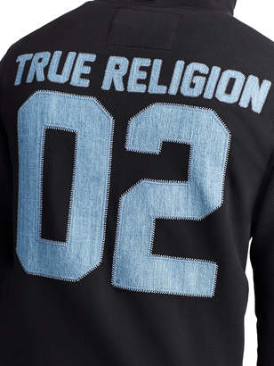 True Religion MENS DENIM APPLIQUE ZIP UP HOODIE