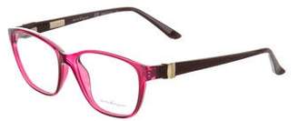 Ferragamo Square Shaped Eyeglasses Violet Square Shaped Eyeglasses