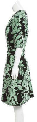 Lela Rose Jacquard Midi Dress