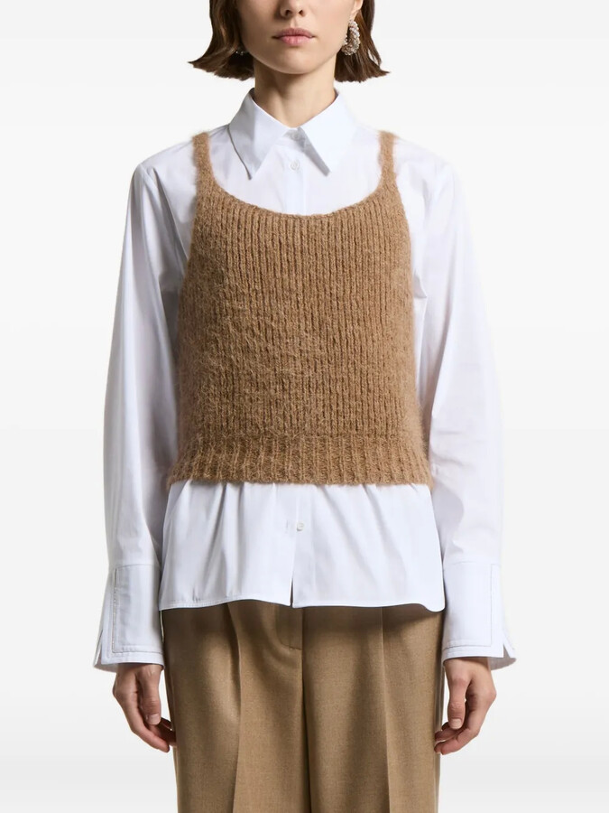 Peserico Squared-Neckline Sleeveless Top