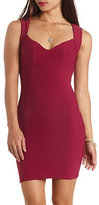 Thumbnail for your product : Charlotte Russe Dot-Textured Sweetheart Bodycon Dress