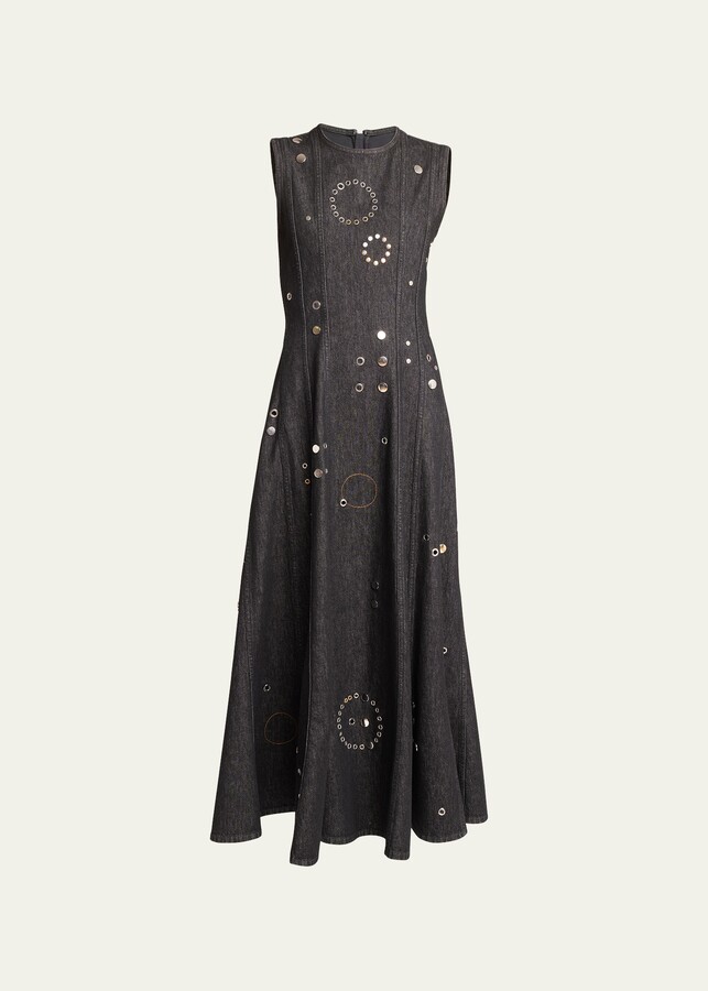 Chloé Denim Maxi Dress With Grommet Embellishments ShopStyle