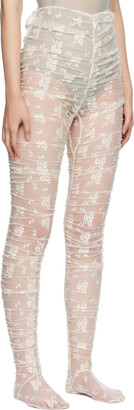 yuhan wang SSENSE Exclusive Off-White Lace Tights