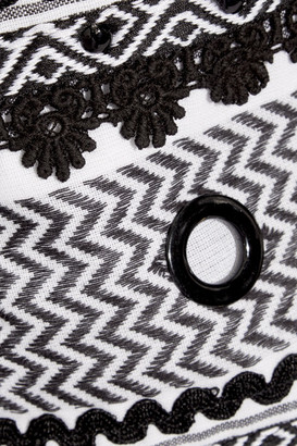 Dodo Bar Or - Embellished Embroidered Cotton-gauze Wrap Mini Skirt - White