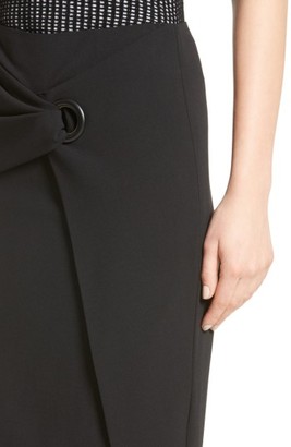 Armani Collezioni Women's Stretch Wool Faux Wrap Skirt