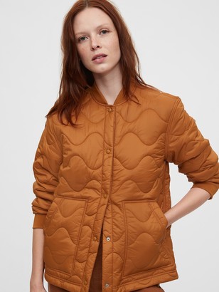 gap upcycled cropped midweight puffer jacket