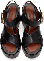 Thumbnail for your product : See by Chloe Black Leather Lyna Wedge Sandals