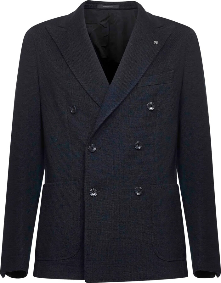 Tagliatore Double-Breasted Peak-Lapel Blazer